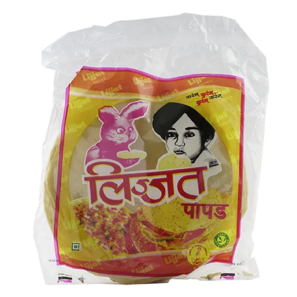 Lijjat Garlic Papad, 200 g Pouch-1.webp